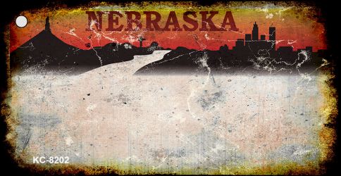 SMART BLONDE Nebraska Rusty Blank Key Chain KC-8202