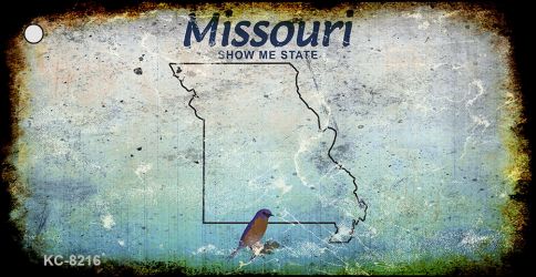 KC-8216 1.5 x 3 in. Missouri Rusty Blank Background Key Chain