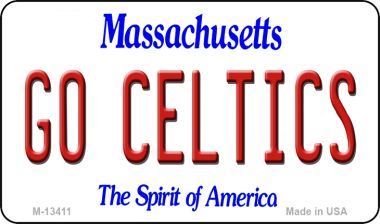 M-13411 3.5 x 2 in. Go Celtics Novelty Metal Magnet