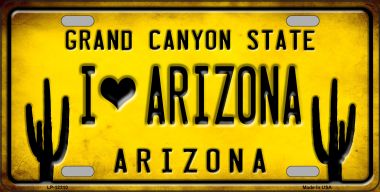 LP-12310 6 x 12 in. I Love Arizona Novelty Metal License Plate -  Smart Blonde