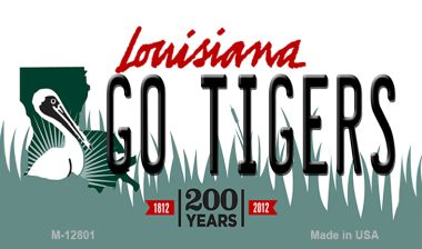 M-12801 3.5 x 2 in. Go Tigers Novelty Metal Magnet