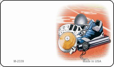 M-2339 3.5 x 2 in. Track & Field Offset Novelty Metal Magnet