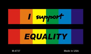 M-4737 3.5 x 2 in. Equality Rainbow Novelty Metal Magnet