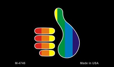 M-4746 3.5 x 2 in. Thumbs Up Rainbow Novelty Metal Magnet