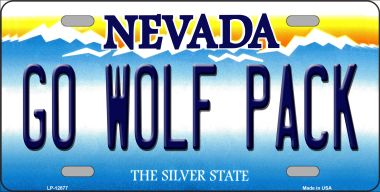 LP-12877 6 x 12 in. Go Wolf Pack Novelty Metal License Plate