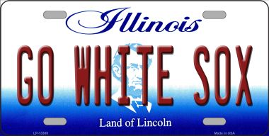 LP-13389 6 x 12 in. Go White Sox Novelty Metal License Plate Tag -  Smart Blonde