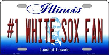 LP-13390 6 x 12 in. Number 1 White Sox Fan Novelty Metal License Plate Tag -  Smart Blonde
