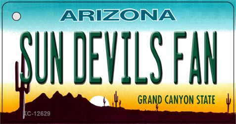 KC-12629 1.5 x 3 in. Sun Devils Fan Novelty Metal Key Chain