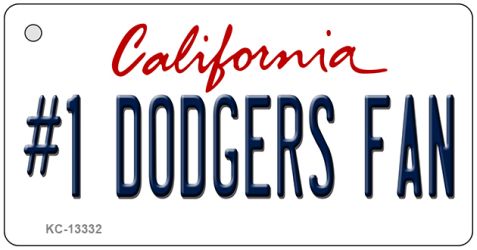KC-13332 1.5 x 3 in. Number 1 Dodgers Fan Novelty Metal Key Chain