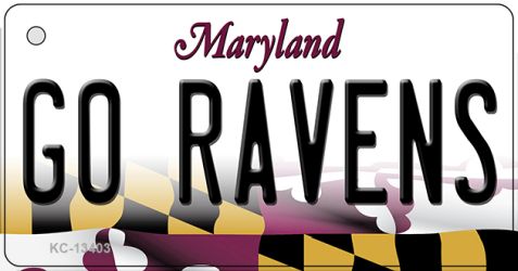 KC-13403 1.5 x 3 in. Go Ravens Novelty Metal Key Chain