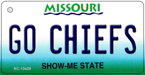 1.5 x 3 in. Go Chiefs Novelty Metal Key Chain