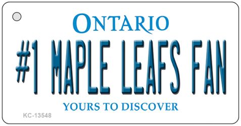 KC-13548 1.5 x 3 in. Number 1 Maple Leafs Fan Novelty Metal Key Chain