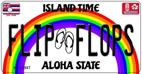 KC-12557 1.5 x 3 in. Flip Flops Novelty Metal Key Chain
