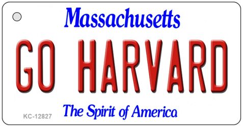 KC-12827 1.5 x 3 in. Go Harvard Novelty Metal Key Chain