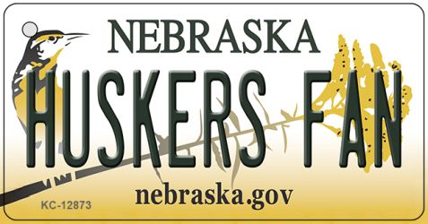 KC-12873 1.5 x 3 in. Huskers Fan Novelty Metal Key Chain
