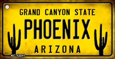 KC-12311 1.5 x 3 in. Arizona Phoenix Novelty Metal Key Chain -  Smart Blonde