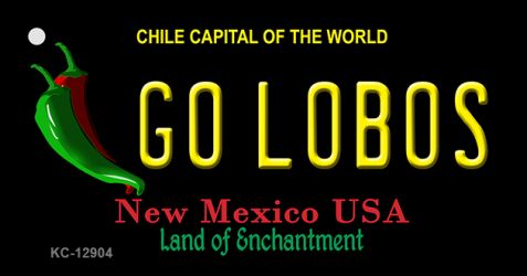 KC-12904 1.5 x 3 in. Go Lobos Novelty Metal Key Chain