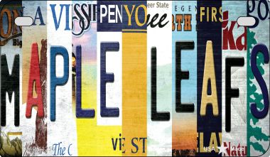 Maple Leafs Strip Art Novelty Metal Motorcycle Plate MP-13253