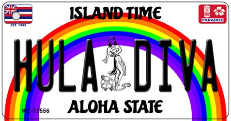 KC-12556 1.5 x 3 in. Hula Diva Novelty Metal Key Chain