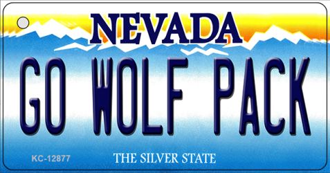 KC-12877 1.5 x 3 in. Go Wolf Pack Novelty Metal Key Chain