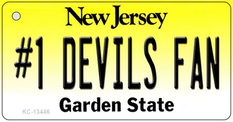KC-13446 1.5 x 3 in. Number 1 Devils Fan Novelty Metal Key Chain