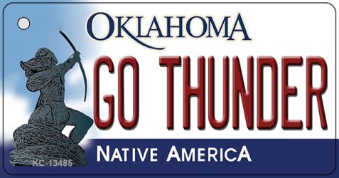 KC-13485 1.5 x 3 in. Go Thunder Novelty Metal Key Chain