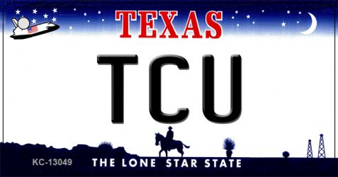 KC-13049 1.5 x 3 in. TCU Novelty Metal Key Chain