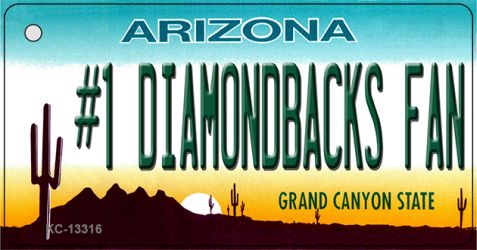 KC-13316 1.5 x 3 in. Number 1 Diamondbacks Fan Novelty Metal Key Chain