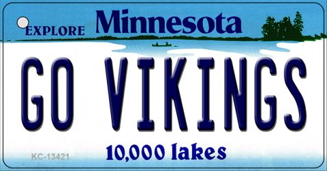 KC-13421 1.5 x 3 in. Go Vikings Novelty Metal Key Chain