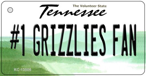 KC-13506 1.5 x 3 in. Number 1 Grizzlies Fan Novelty Metal Key Chain