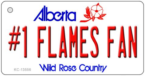 KC-13556 1.5 x 3 in. Number 1 Flames Fan Novelty Metal Key Chain