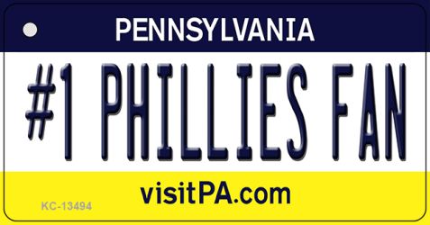 KC-13494 1.5 x 3 in. Number 1 Phillies Fan Novelty Metal Key Chain