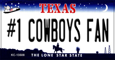 KC-13508 1.5 x 3 in. Number 1 Cowboys Fan Novelty Metal Key Chain