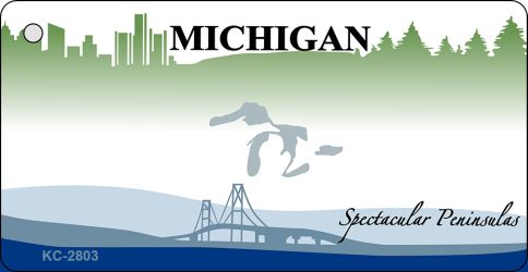 SMART BLONDE Michigan State Blank Novelty Metal Key Chain KC-2803