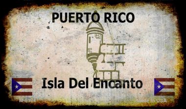 M-8184 3.5 x 2 in. Puerto Rico Rusty Blank Background Novelty Magnet