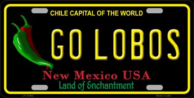 LP-12904 6 x 12 in. Go Lobos Novelty Metal License Plate