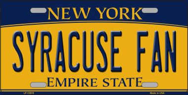 6 x 12 in. Syracuse Fan Novelty Metal License Plate