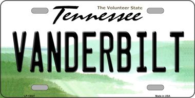LP-13027 6 x 12 in. Vanderbilt Novelty Metal License Plate