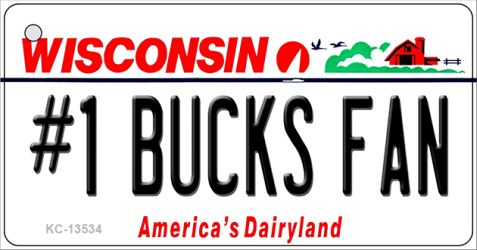 KC-13534 1.5 x 3 in. Number 1 Bucks Fan Novelty Metal Key Chain