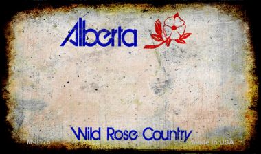 M-8175 3.5 x 2 in. Alberta Rusty Blank Background Novelty Magnet