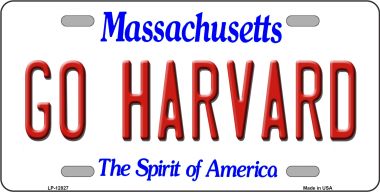 LP-12827 6 x 12 in. Go Harvard Novelty Metal License Plate
