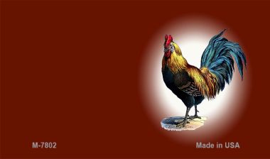 M-7802 3.5 x 2 in. Rooster Red Offset Novelty Metal Magnet