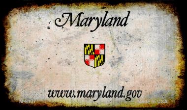 M-8137 3.5 x 2 in. Maryland Rusty Blank Background Novelty Magnet