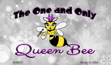 M-6872 3.5 x 2 in. Queen Bee Purple Novelty Metal Magnet -  Smart Blonde