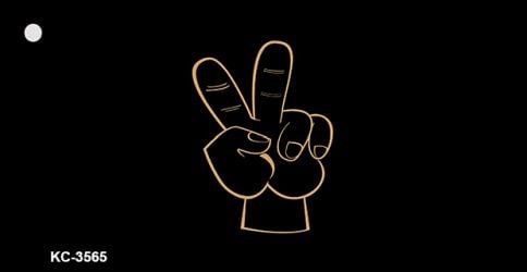SMART BLONDE Peace Fingers Novelty Metal Key Chain KC-3565