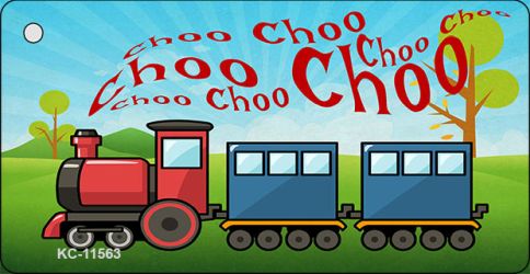 KC-11563 1.5 x 3 in. Choo Choo Novelty Metal Key Chain
