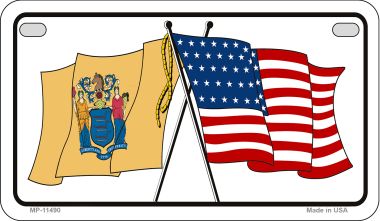 New Jersey / USA Flag Novelty Metal Motorcycle Plate MP-11490