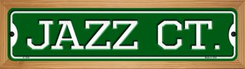 SMART BLONDE Jazz Ct Novelty Wood Mounted Small Metal Street Sign WB-K-1034