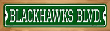 SMART BLONDE Blackhawks BLVD Novelty Wood Mounted Small Metal Street Sign WB-K-1053