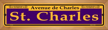 SMART BLONDE St. Charles Purple Novelty Wood Mounted Small Metal Street Sign WB-K-1233